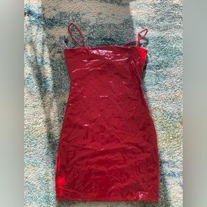 Windsor faux red leather dress